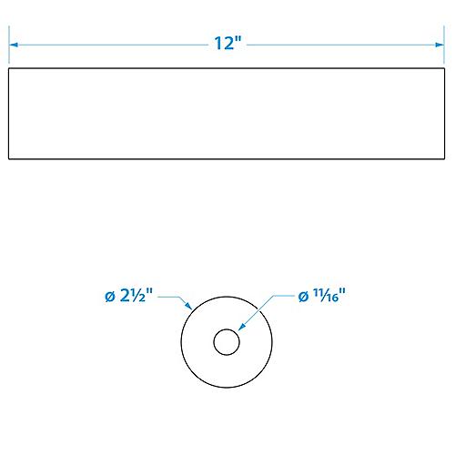 Seachoice Side Roller 12"x2-1/2" Black 50-56360 | 26