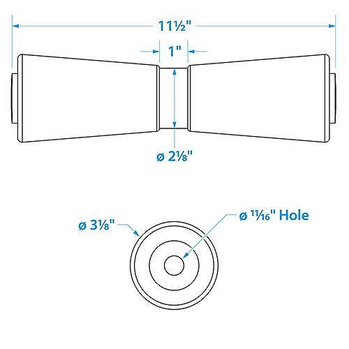 Seachoice Keel Roller Center Guide 12"x5/8" Yellow 50-56460 | 26