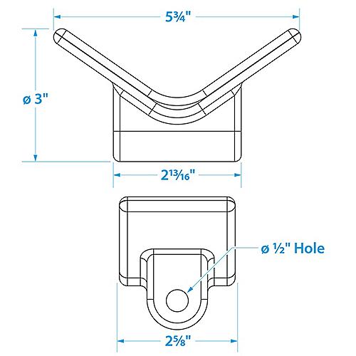 Seachoice Bow Stop Y-Style 3" Yellow 50-56550 | 26