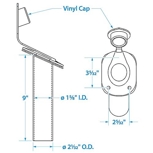 Seachoice Rod Holder w/Cap 30' 9" S/S 50-89121 | 6
