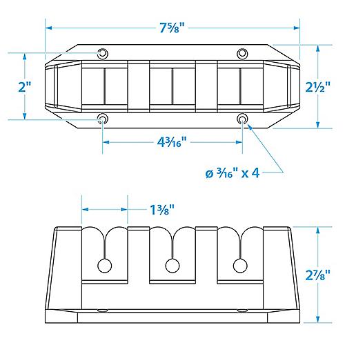 Seachoice Fishing Rod Storage Holder 3-Rod Black 50-89501 | 26