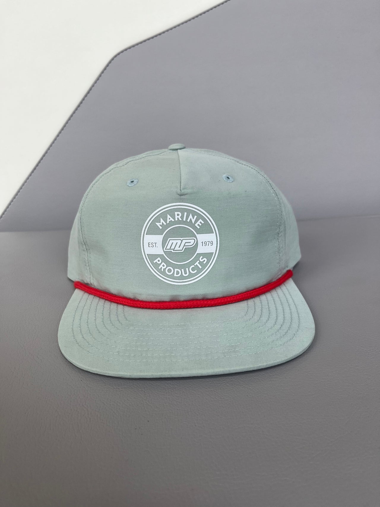 Marine Products Seafoam Hat w/ Red Rope