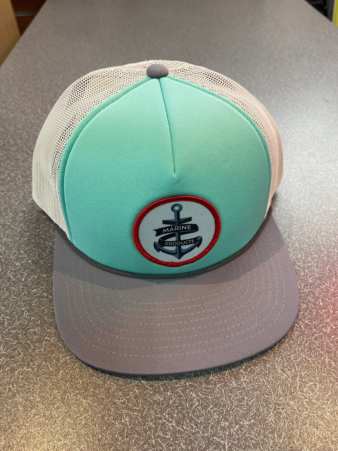 Marine Products Mint/White/Grey Trucker Hat w/ Anchor Patch