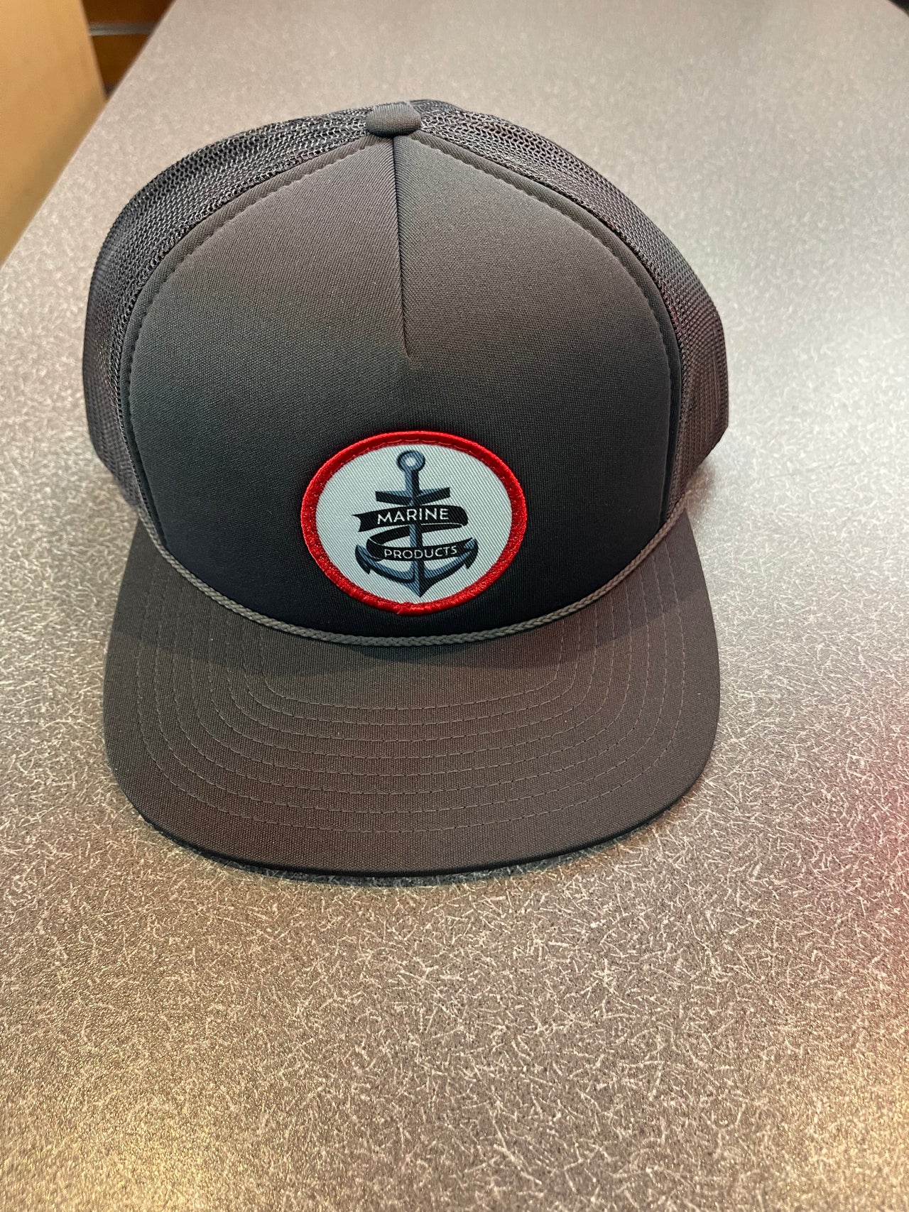 Marine Products Charcoal Trucker Hat w/ Anchor Patch