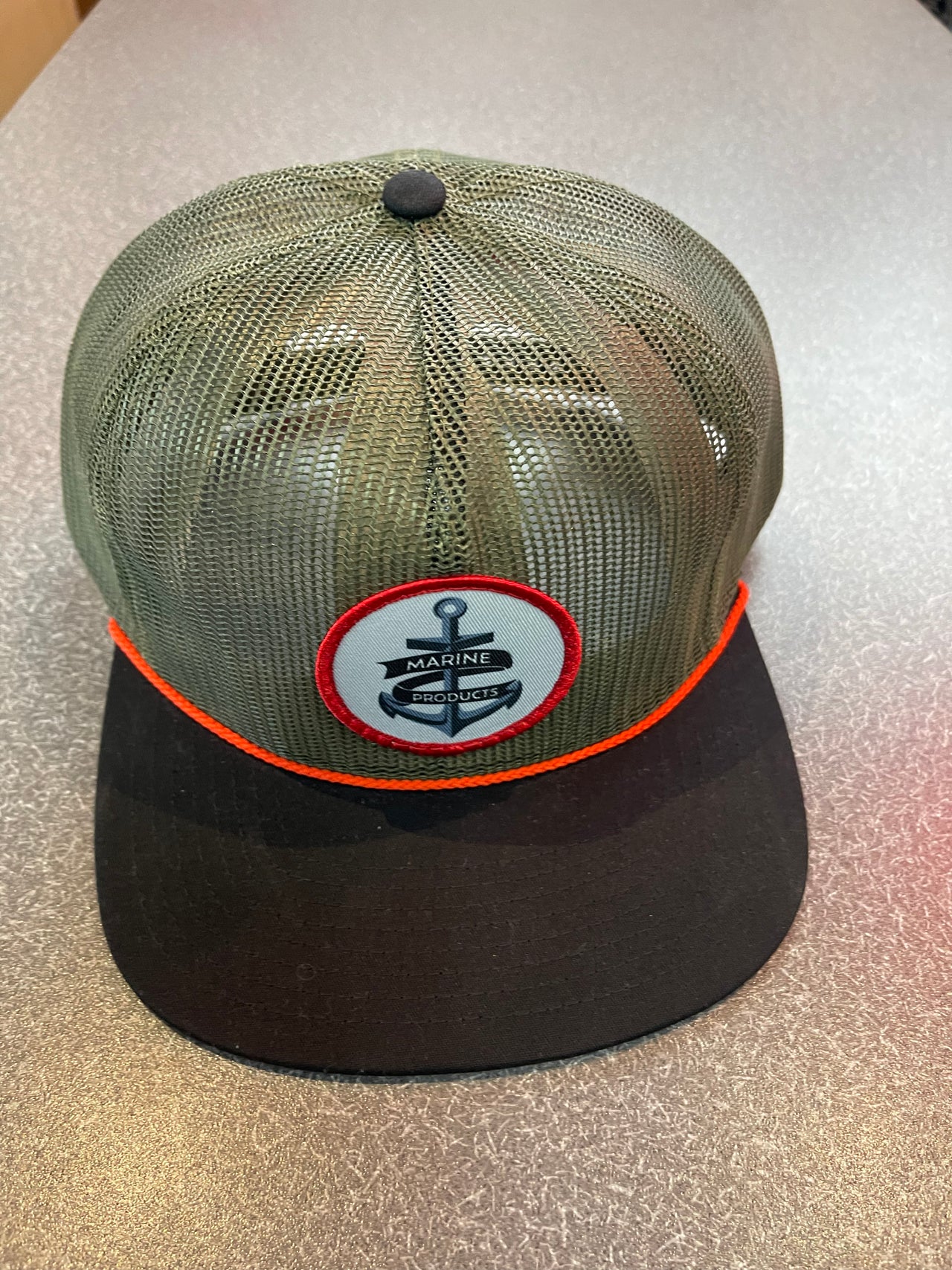 Marine Products Loden/Black Mesh Hat w/ Anchor Patch
