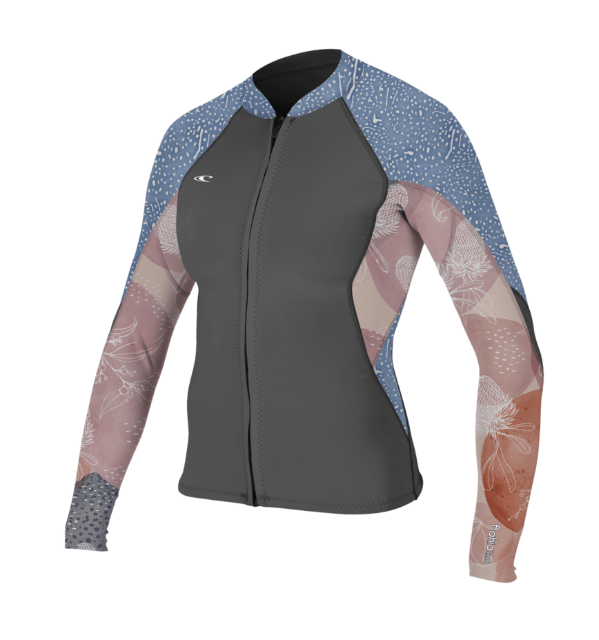 O'Neill Women's Bahia 1.5mm Full Zip Jacket | GRAPH/DESERTBLM/DRIFTBLU