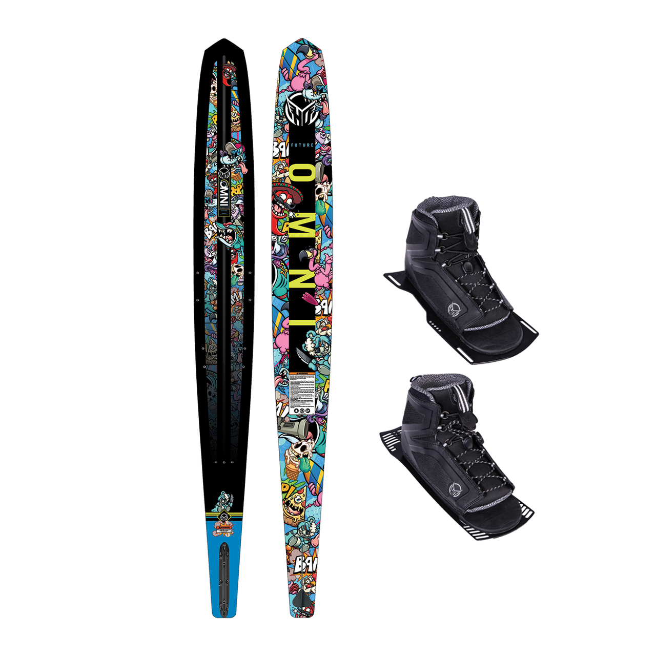 HO Sports Future Omni Wacky Toons Waterski w/ Double Stance 110 Boot Package