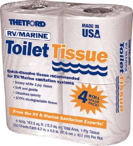 Thetford Toilet Tissue Soft Rapid Dissolve 1-Ply 4-Pak 20804 | 2023