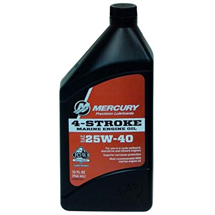 Mercury 4-Stroke 25W-40 Engine Oil 32oz Ea 92-8M0078627