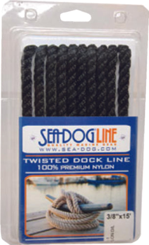 Seadog Dock Line Twisted Nylon 3/8"x15ft Black 301110015BK-1 | 2024