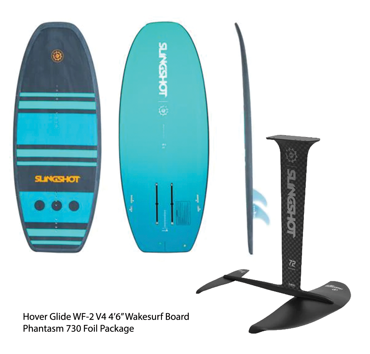Slingshot Hover Glide WF-2 V4 4'6" Wakesurf Board W/Phantasm 730 Foil Package | 2023