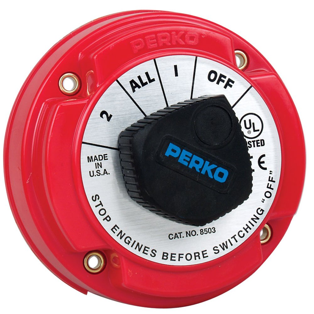 Perko Battery Switch 1, 2, All, Off, Keyed w/AFD 8503-DP