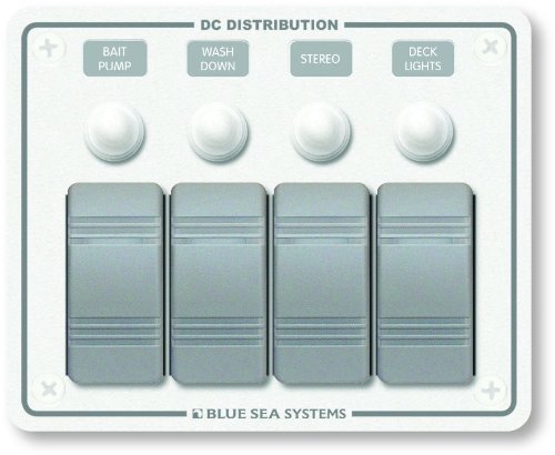 Blue Sea Waterproof DC Circuit Breaker Panel 4 Switch 8272