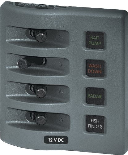 Blue Sea Water Resistant Fuse Panel 4 Switch 4304